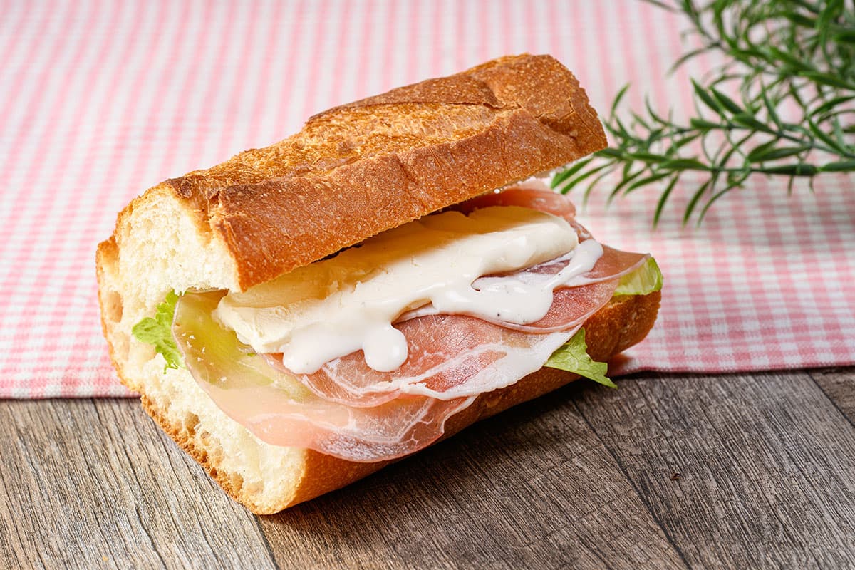 Prosciutto and Cream Cheese Sandwich