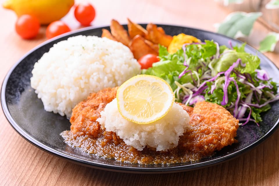 Refreshing Lemon Pork Cutlet Plate ~ Soy Sauce and Grated Radish Sauce