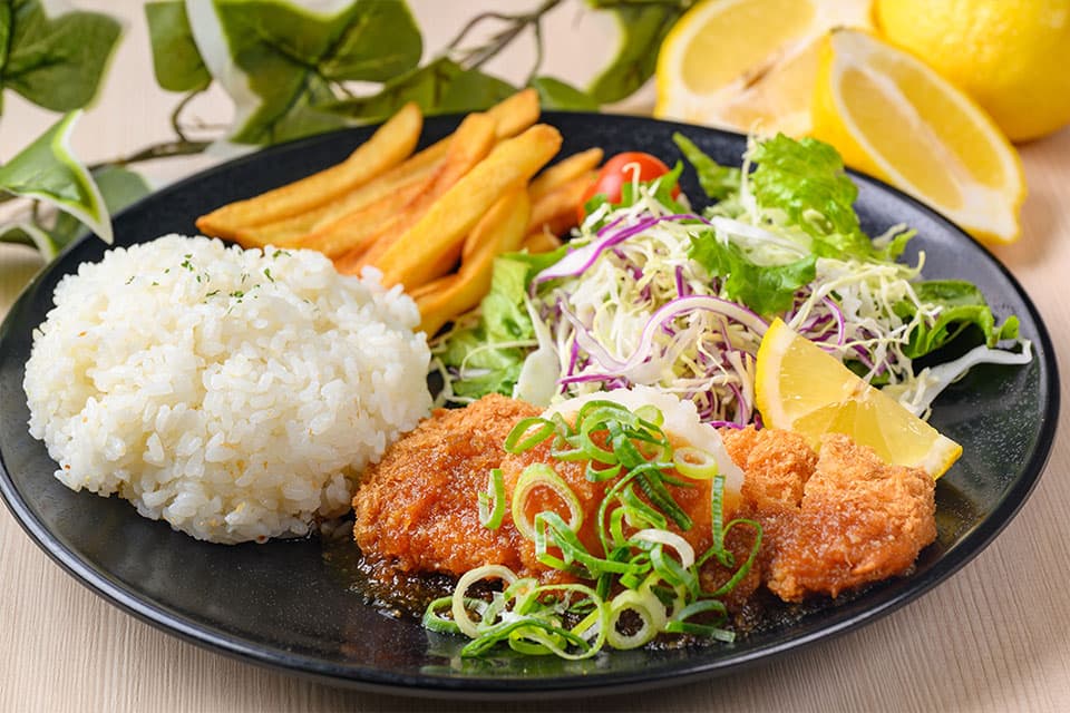 Refreshing Lemon Pork Cutlet Plate ~ Soy Sauce and Grated Radish Sauce