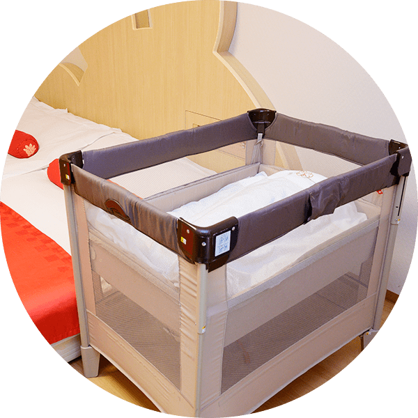 Baby bed available for a fee