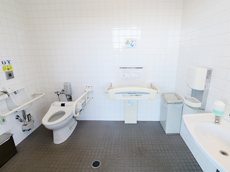Toilet with diaper changing table