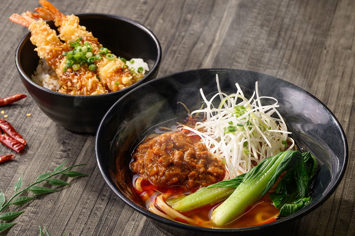 麻辣坦々うどん ミニ海老天丼セット