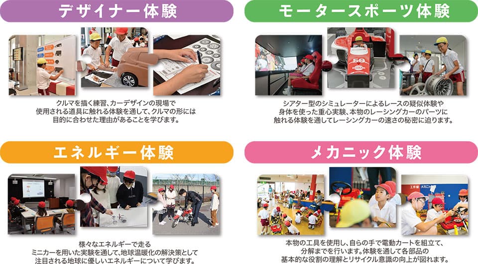 学習指導要領に対応した4つの体験型プログラム