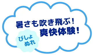 びしょぬれ 暑さも吹き飛ぶ！爽快体験！