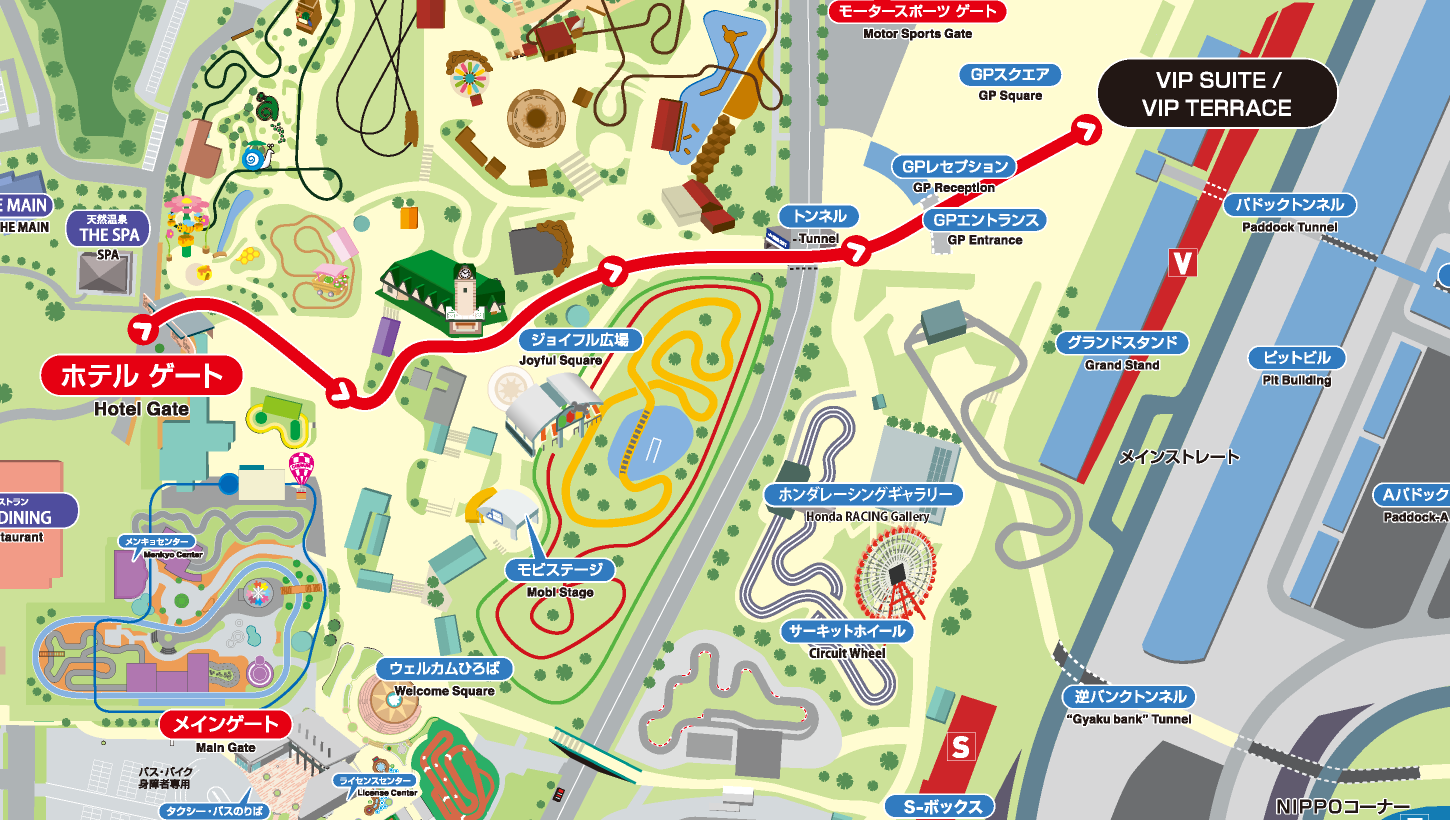 ホテルゲートからVIPスイートまでの地図