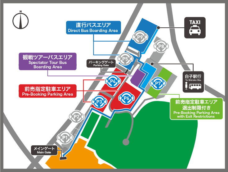 正面停車場・各種巴士乘車處地圖 3月29日（週日）