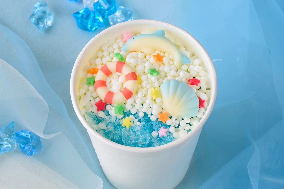 漂浮海豚的Dippin' Dots冰淇淋